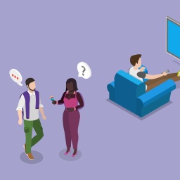 3D Isometrische flache Illustration von Massenmedien